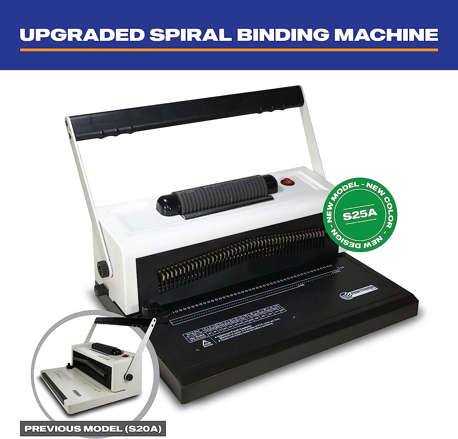 PrintFinish Coilbind S25A Upgraded Spiral Coil Binding Machine - with Electric Coil Inserter - Professionally Bind Presentations Documents - Free Crimper Free Box of 100 Plastic coils - 4 to 1 Pitch - Image 2